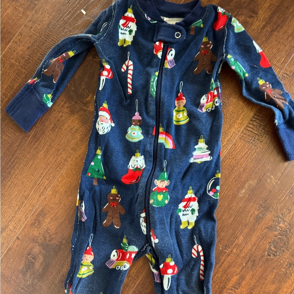 Hanna Andersson Navy Holiday Print Kids Pajama Set